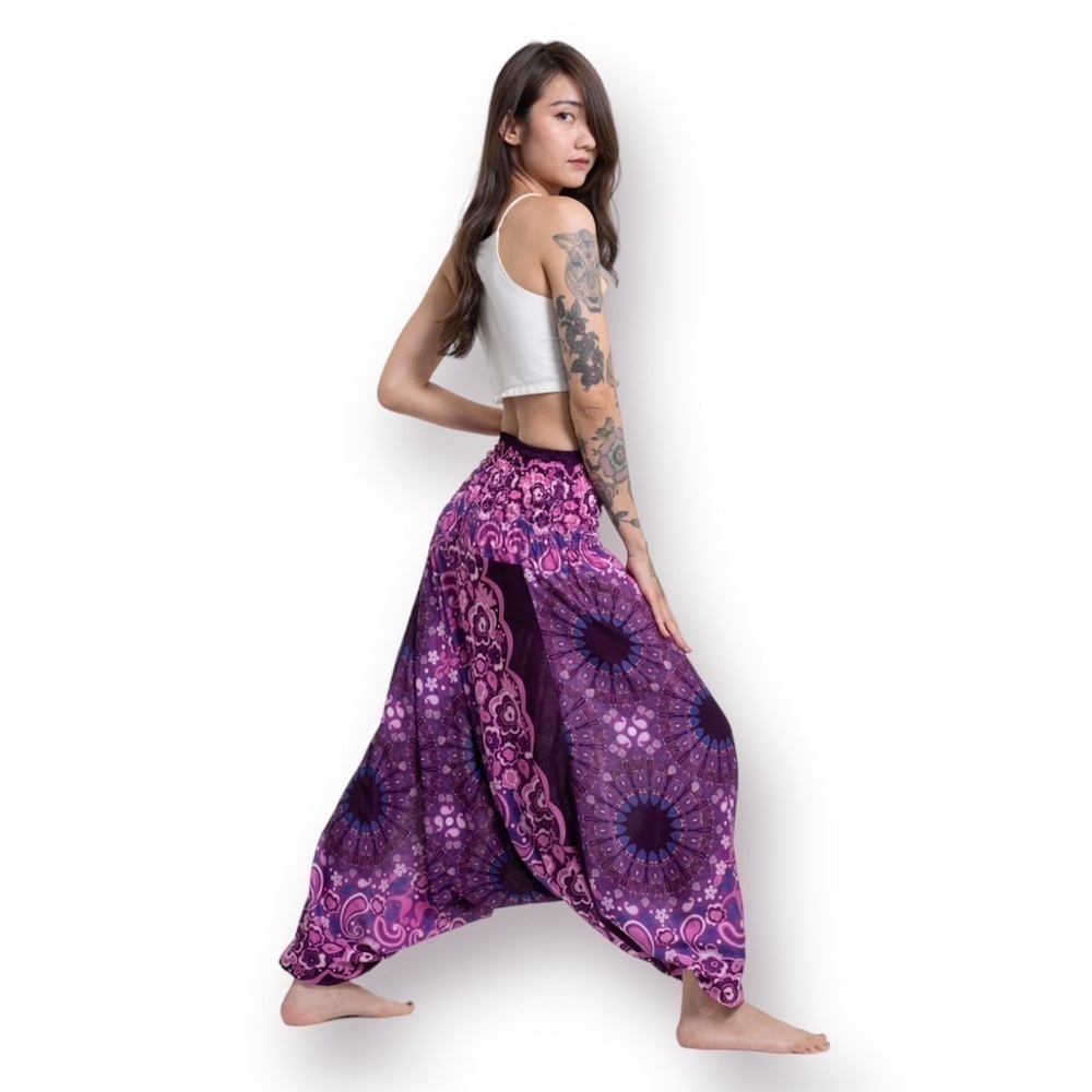 BOHO Harem Strapless Convertible Jumpsuit Size S - Picture 4 of 8